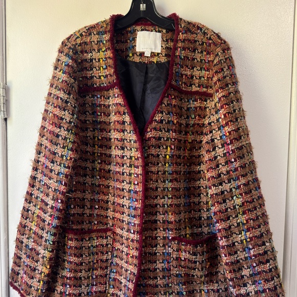 Anthropologie Ett.twa Harlequin Colorful Tweed Jacket Blazer - Picture 4 of 16